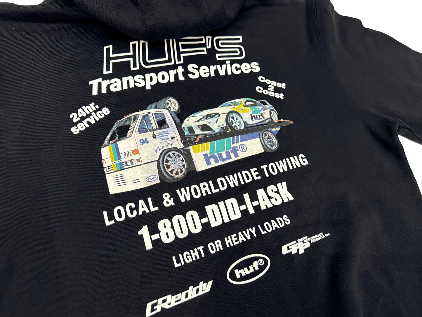 GReddy Performance Parts HUF x GReddy Tow Pullover Hood - Black (Collection drops 4/24) - 14210144 - X Large