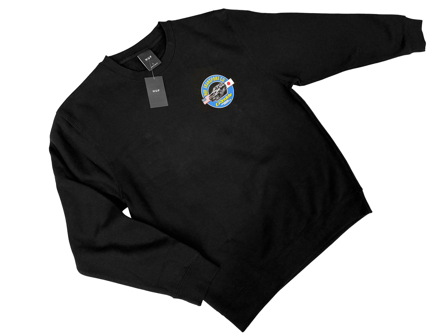 GReddy Performance Parts HUF x GReddy Transport Crewneck - Black (Collection drops 4/24) - 14210153 - Large