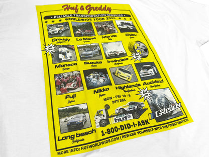 GReddy Performance Parts HUF x GReddy Tour S/S Tee - White (Collection drops 4/24) - 14210182 - Medium