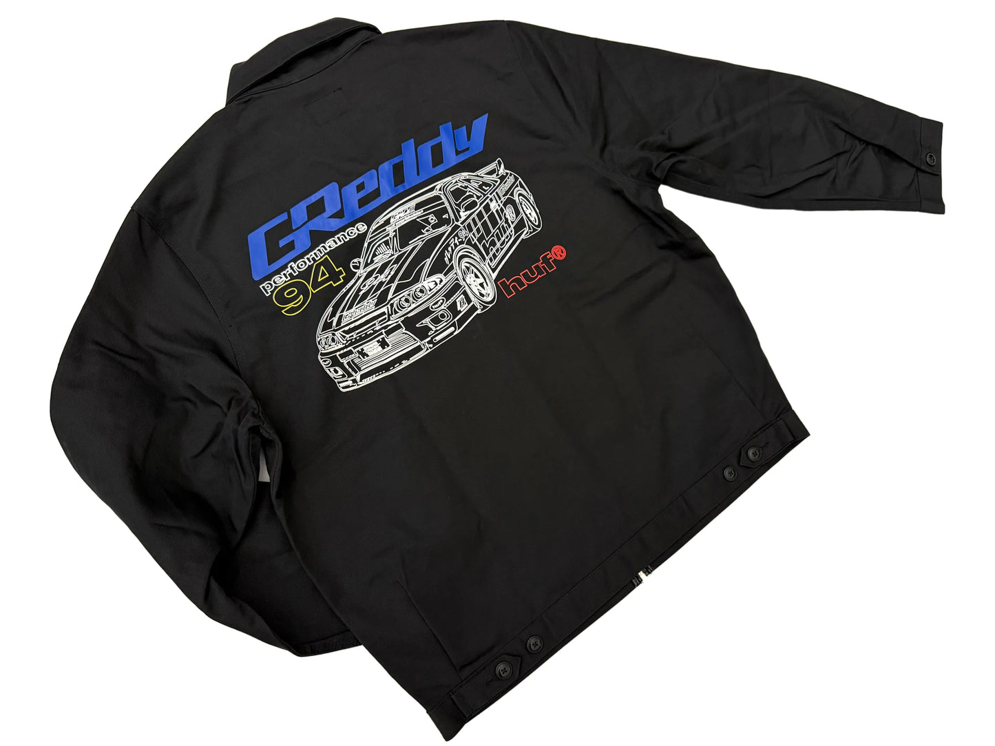 GReddy Performance Parts HUF x GReddy Diagram Work Jacket - Black (Collection drops 4/24) - 14200201 - Small
