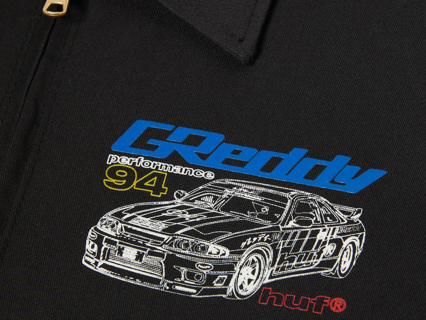 GReddy Performance Parts HUF x GReddy Diagram Work Jacket - Black (Collection drops 4/24) - 14200201 - Small