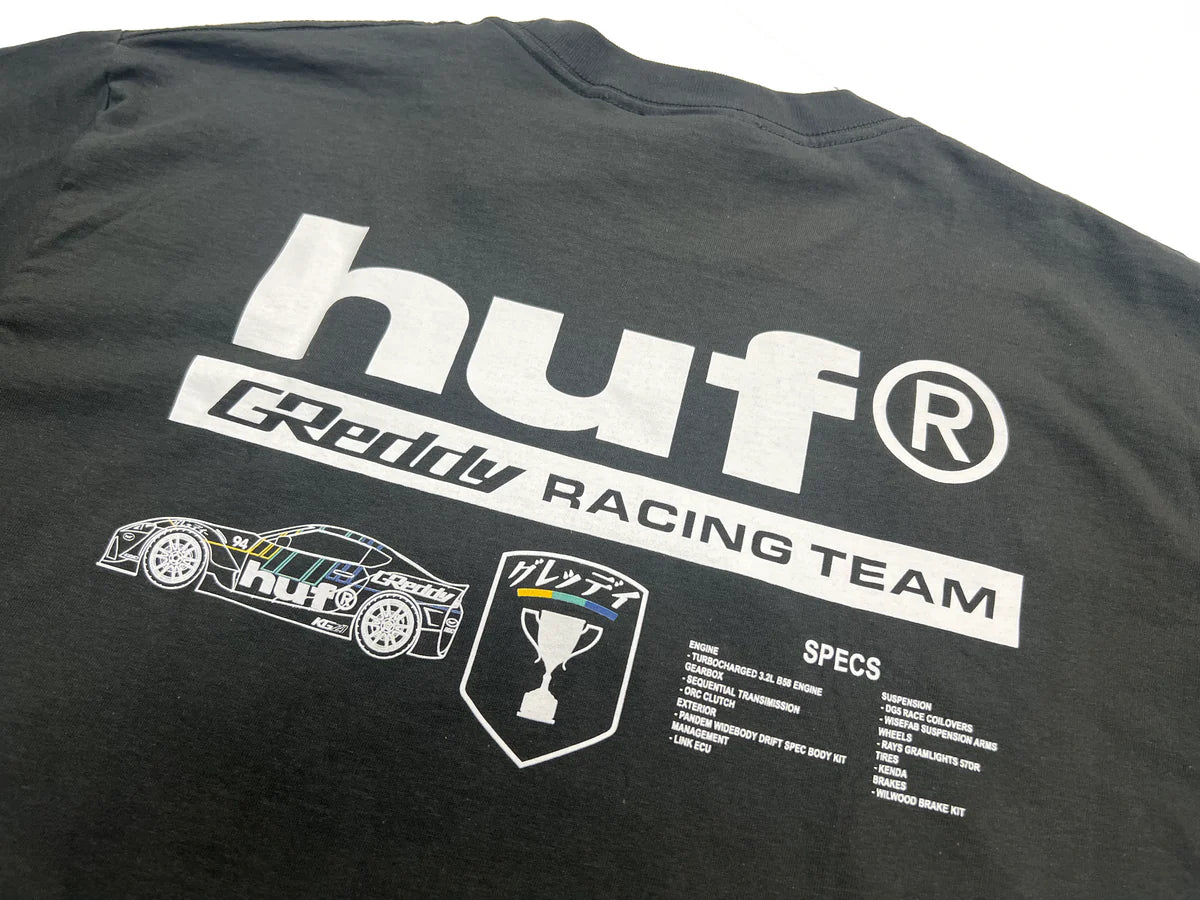 GReddy Performance Parts HUF x GReddy Racing Performance (oversized) Tee - Washed Black (11/21 ONLINE RELEASE) - 14210046 - XXXL