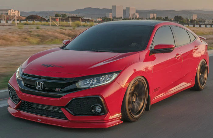 Gloss Black Front Bumper Lip Spoiler For 2013-2021 Honda Civic Sedan & Hatchback - 4-Piece Gloss Black Front Bumper Lip Spoiler For 2013-2021 Honda Civic Sedan & Hatchback - 4-Piece