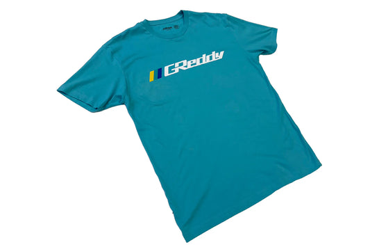 GReddy Performance Parts GReddy OG Logo Tee (with 3 stripes) - Tahiti Blue - 18016051 - Small