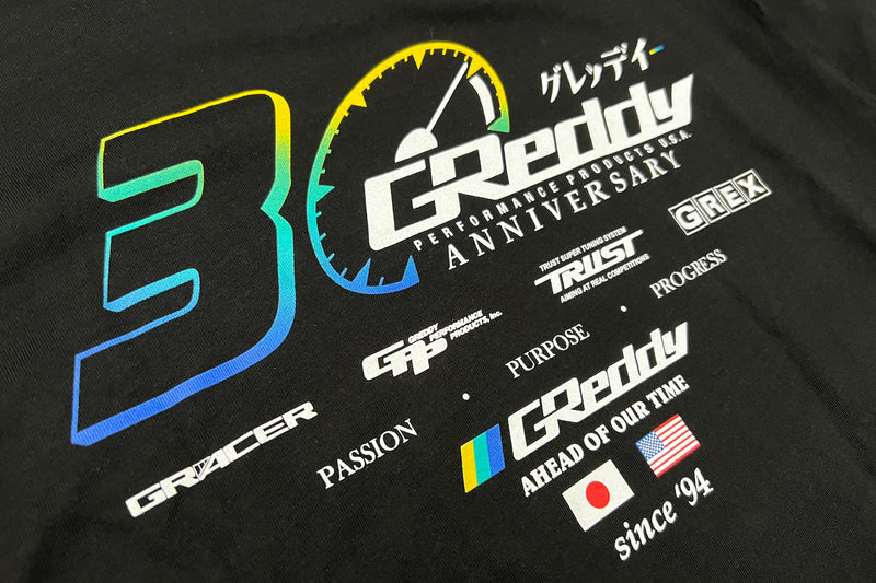 GReddy Performance Parts GReddy 30th Anniversary Tee - Black - 18017005 - 2X