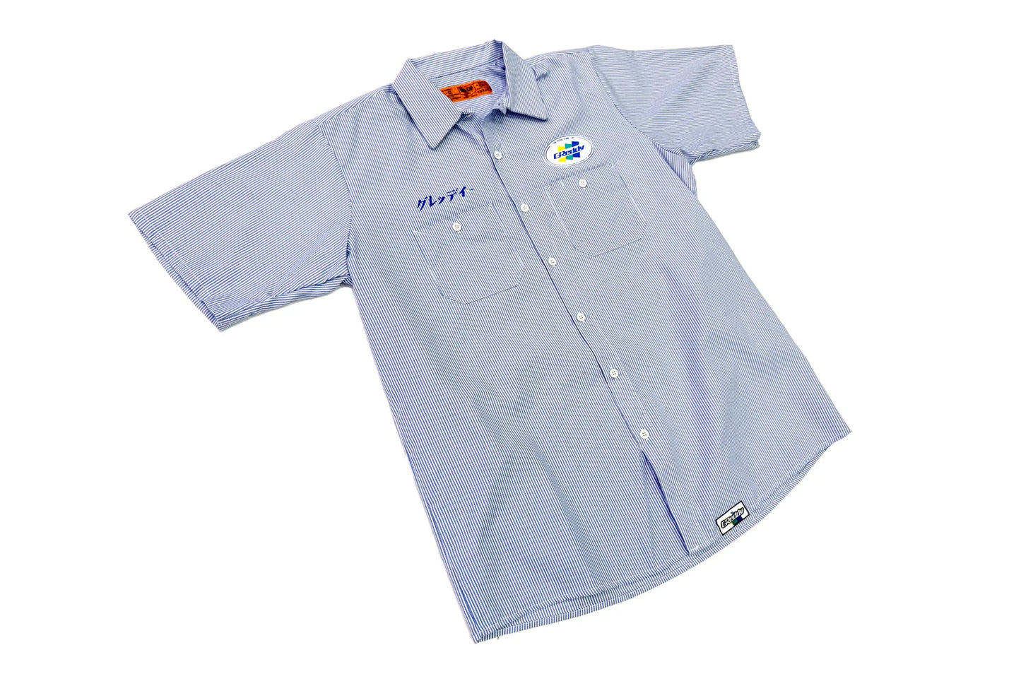 GReddy Performance Parts NEW! GReddy Mechanic's Button-up Work Shirt(s) V3 - Blue/White Stripe - 18018014 - XL