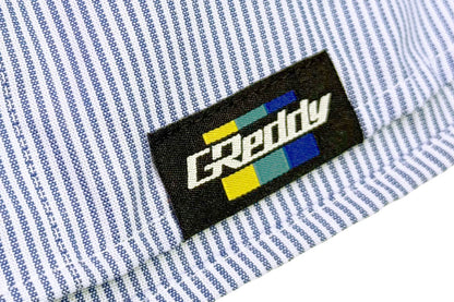 GReddy Performance Parts NEW! GReddy Mechanic's Button-up Work Shirt(s) V3 - Blue/White Stripe - 18018014 - XL