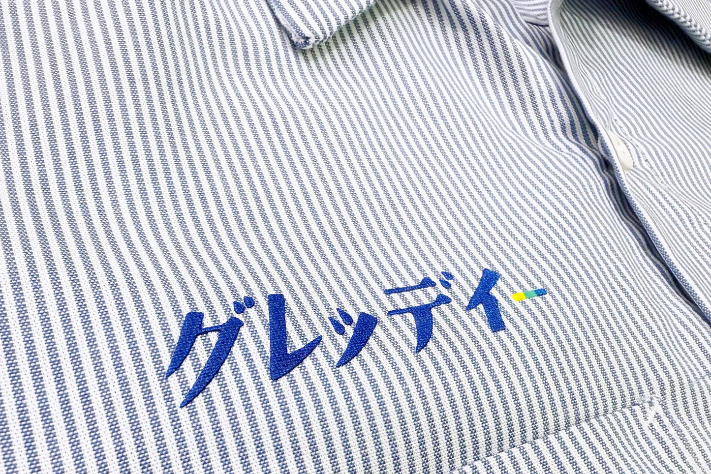 GReddy Performance Parts NEW! GReddy Mechanic's Button-up Work Shirt(s) V3 - Blue/White Stripe - 18018014 - XL