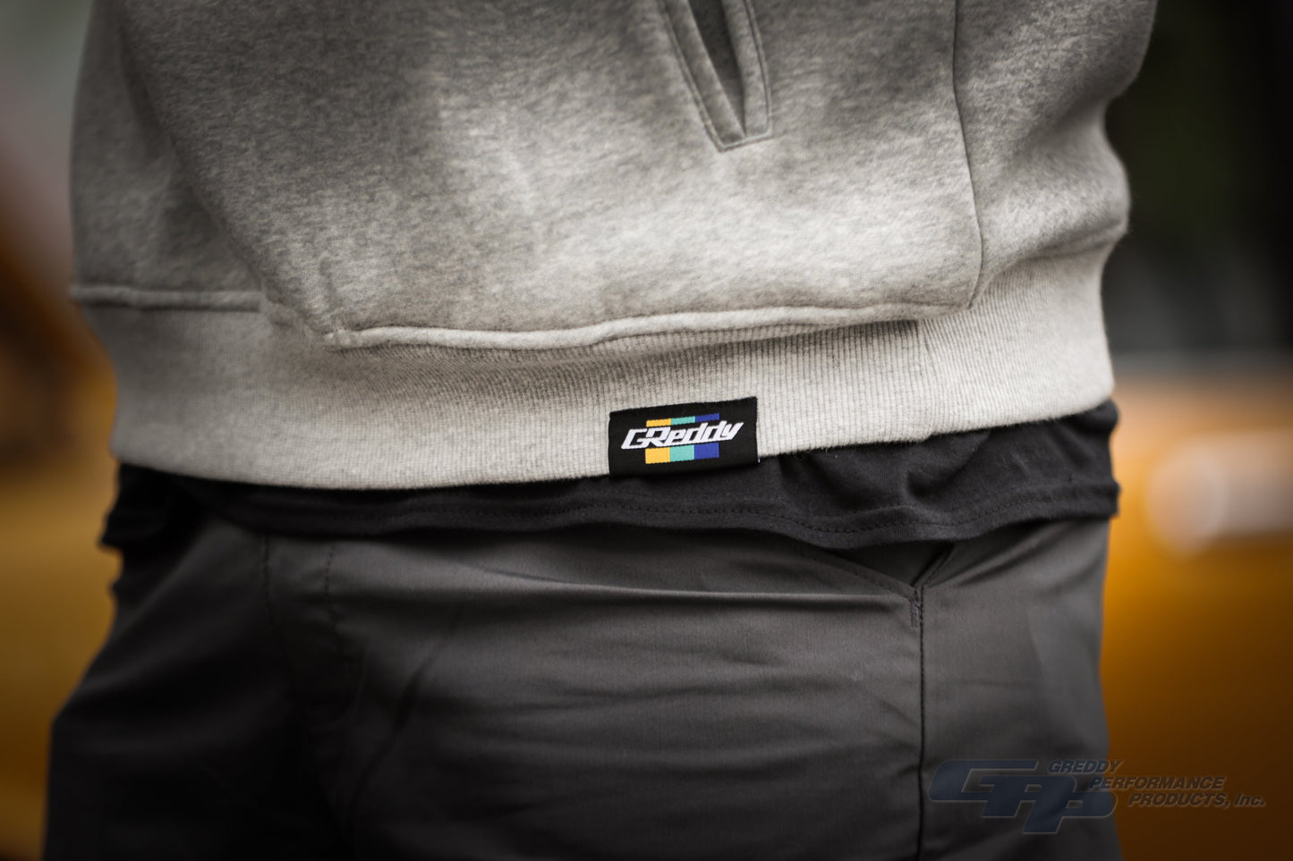 GReddy TRUST Japan GReddy Embroidered Fleece, with Pockets and Sleeve stripes - Heather Grey - 20412002 - Medium