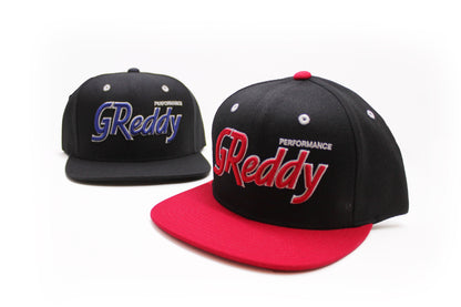 GReddy TRUST Japan GReddy Varsity Script Snap-Back Cap - Black and Red