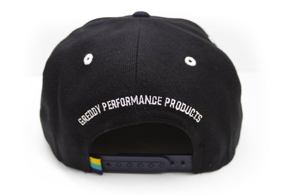 GReddy TRUST Japan GReddy Varsity Script Snap-Back Cap - Black with Blue