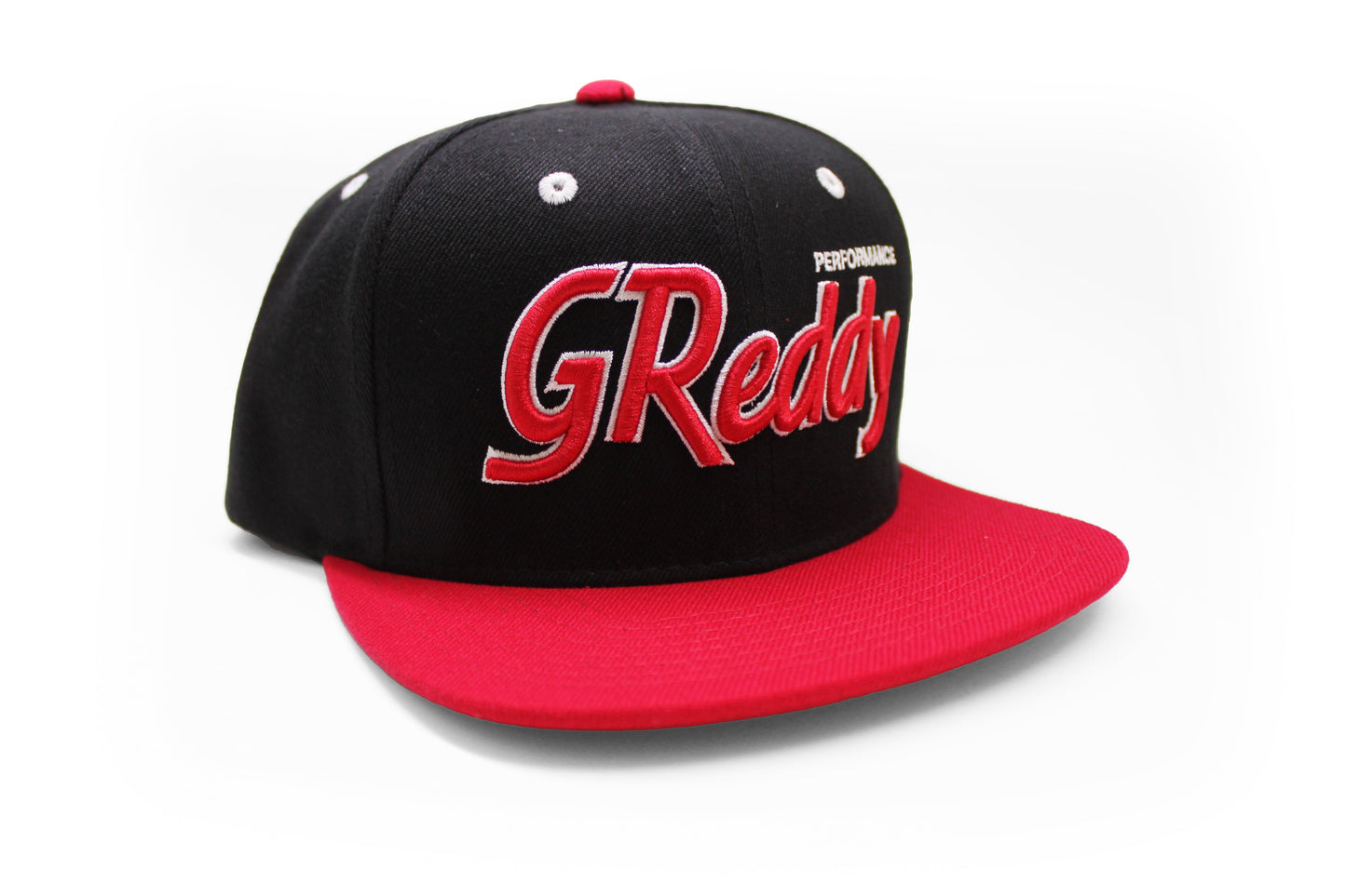 GReddy TRUST Japan GReddy Varsity Script Snap-Back Cap - Black and Red