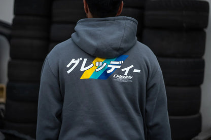 GReddy Performance Parts GReddy Katakana Pullover Hood - Dark Gray - 20424302 - Medium Black