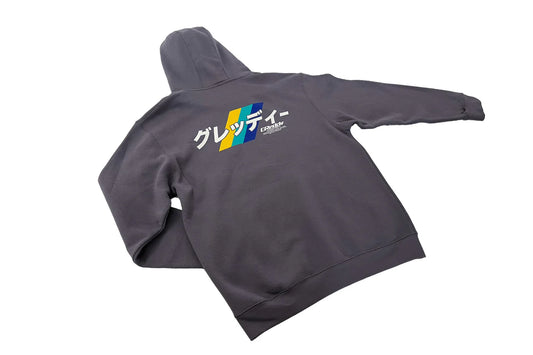 GReddy Performance Parts GReddy Katakana Pullover Hood - Dark Gray - 20424301 - Small Black