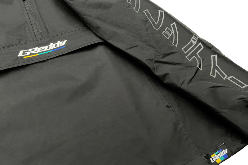 GReddy Performance Parts GReddy Understripe Nylon 1/4-Zip Hooded Jacket - Black - 20500706 - XXXL