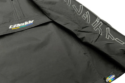 GReddy Performance Parts GReddy Understripe Nylon 1/4-Zip Hooded Jacket - Black - 20500706 - XXXL