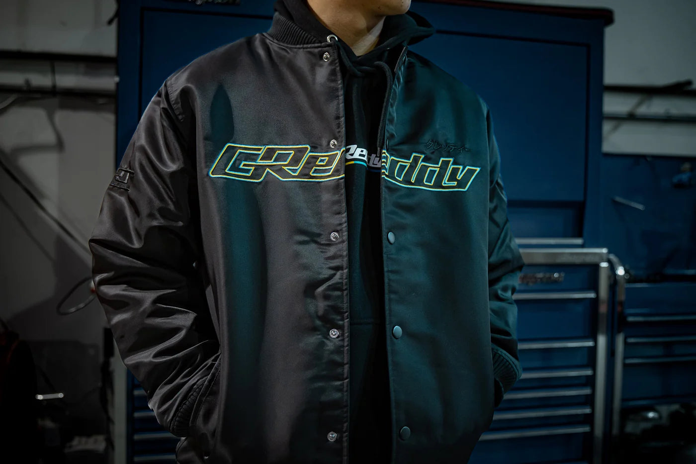 GReddy Performance Parts GReddy Satin Jacket - Black - 20503013 - Large