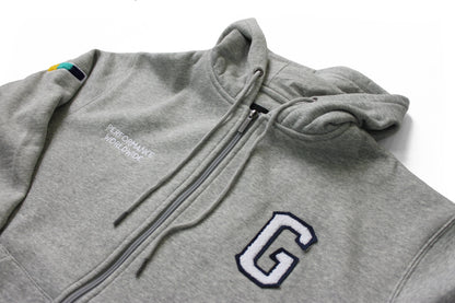GReddy TRUST Japan GReddy Varsity Zip-Up Hooded Fleece - Heather Grey - 20507213 - Large