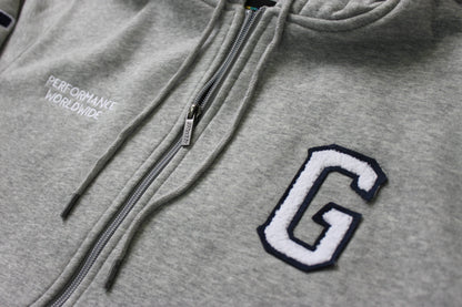 GReddy TRUST Japan GReddy Varsity Zip-Up Hooded Fleece - Heather Grey - 20507215 - XXL