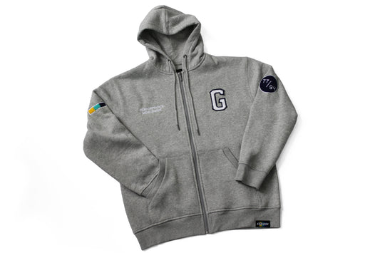 GReddy TRUST Japan GReddy Varsity Zip-Up Hooded Fleece - Heather Grey - 20507215 - XXL