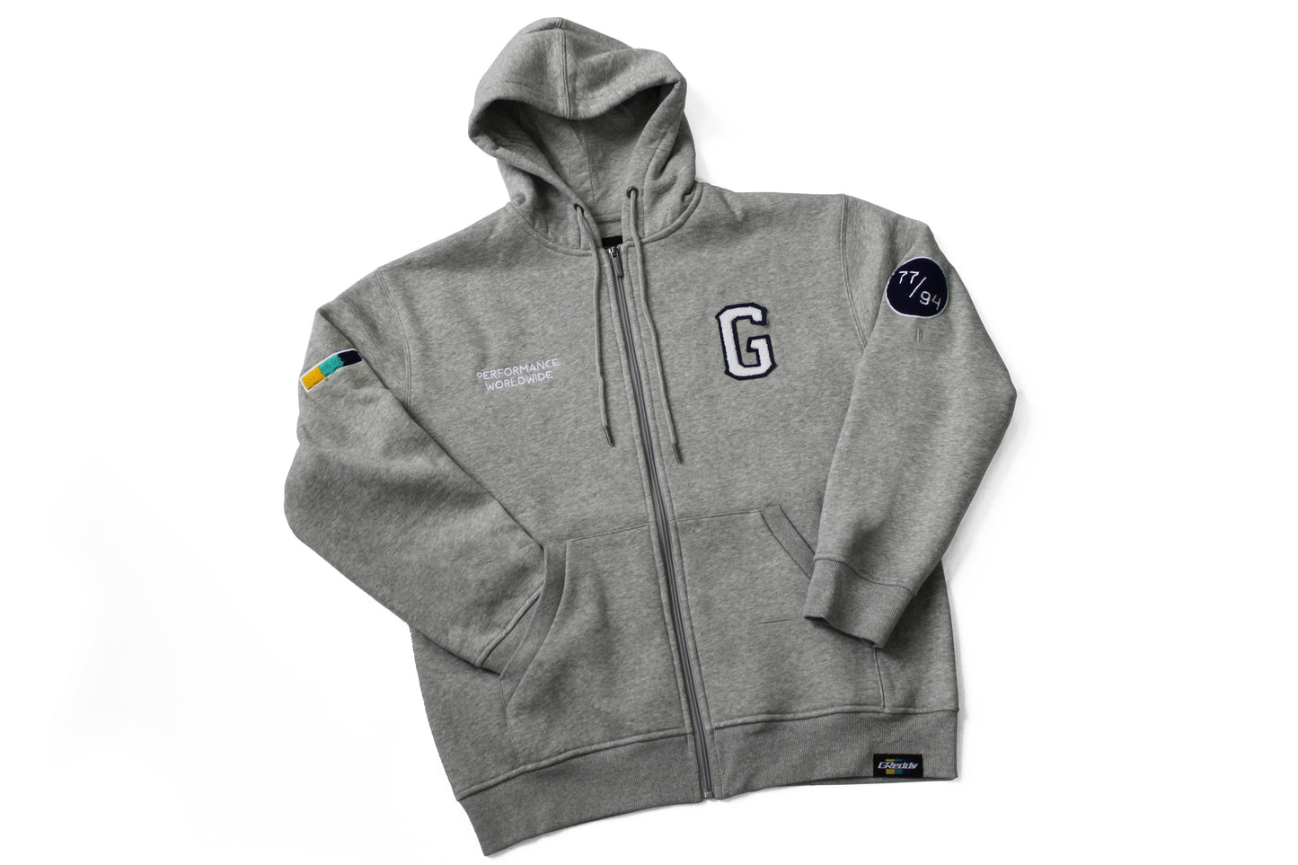 GReddy TRUST Japan GReddy Varsity Zip-Up Hooded Fleece - Heather Grey - 20507216 - XXXL