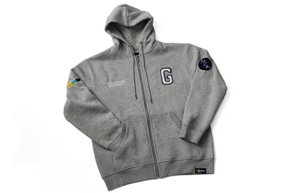 GReddy TRUST Japan GReddy Varsity Zip-Up Hooded Fleece - Heather Grey - 20507214 - X Large