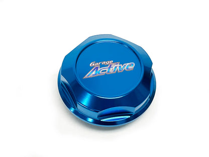 GReddy Performance Parts Garage Active Billet Oil Filler Cap(s) - (R32/R33/R34/R35) - 44888310 - Blue Nissan Type Oil Filler Cap (M32-P3.5)