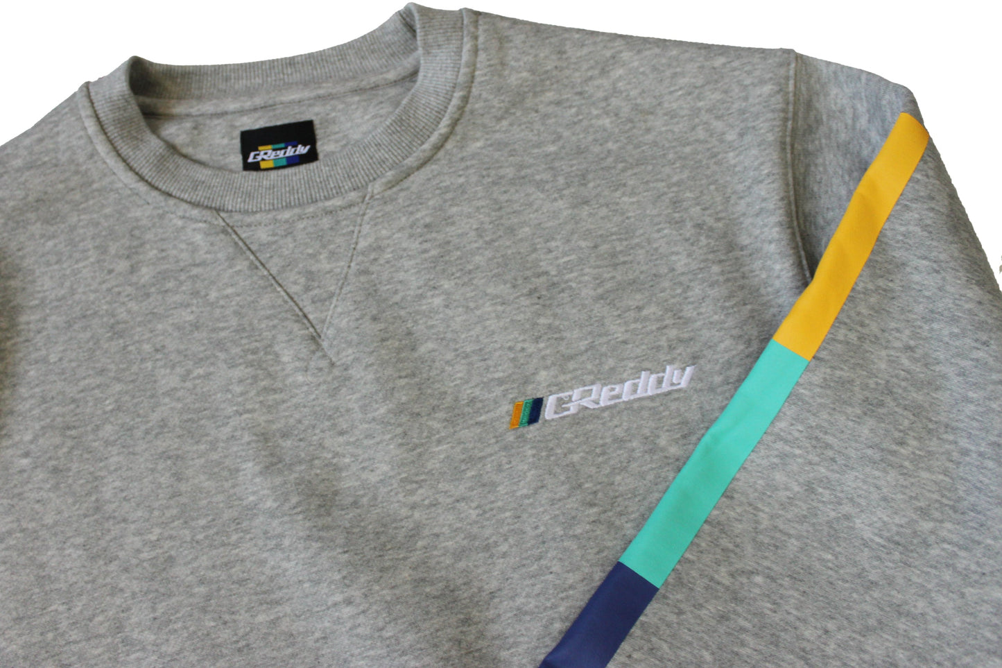 GReddy TRUST Japan GReddy Embroidered Fleece, with Pockets and Sleeve stripes - Heather Grey - 20412002 - Medium