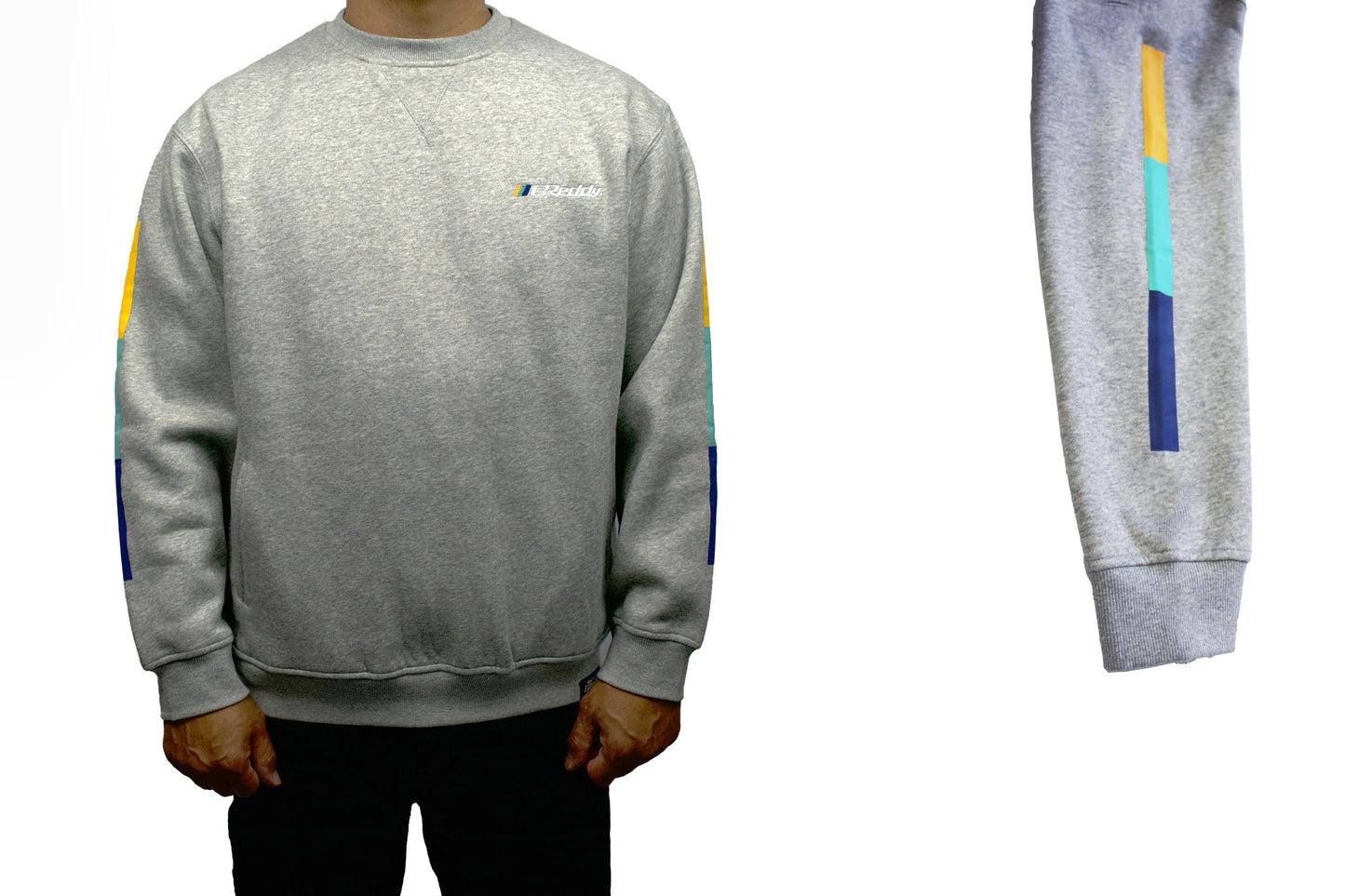 GReddy TRUST Japan GReddy Embroidered Fleece, with Pockets and Sleeve stripes - Heather Grey - 20412004 - X Large