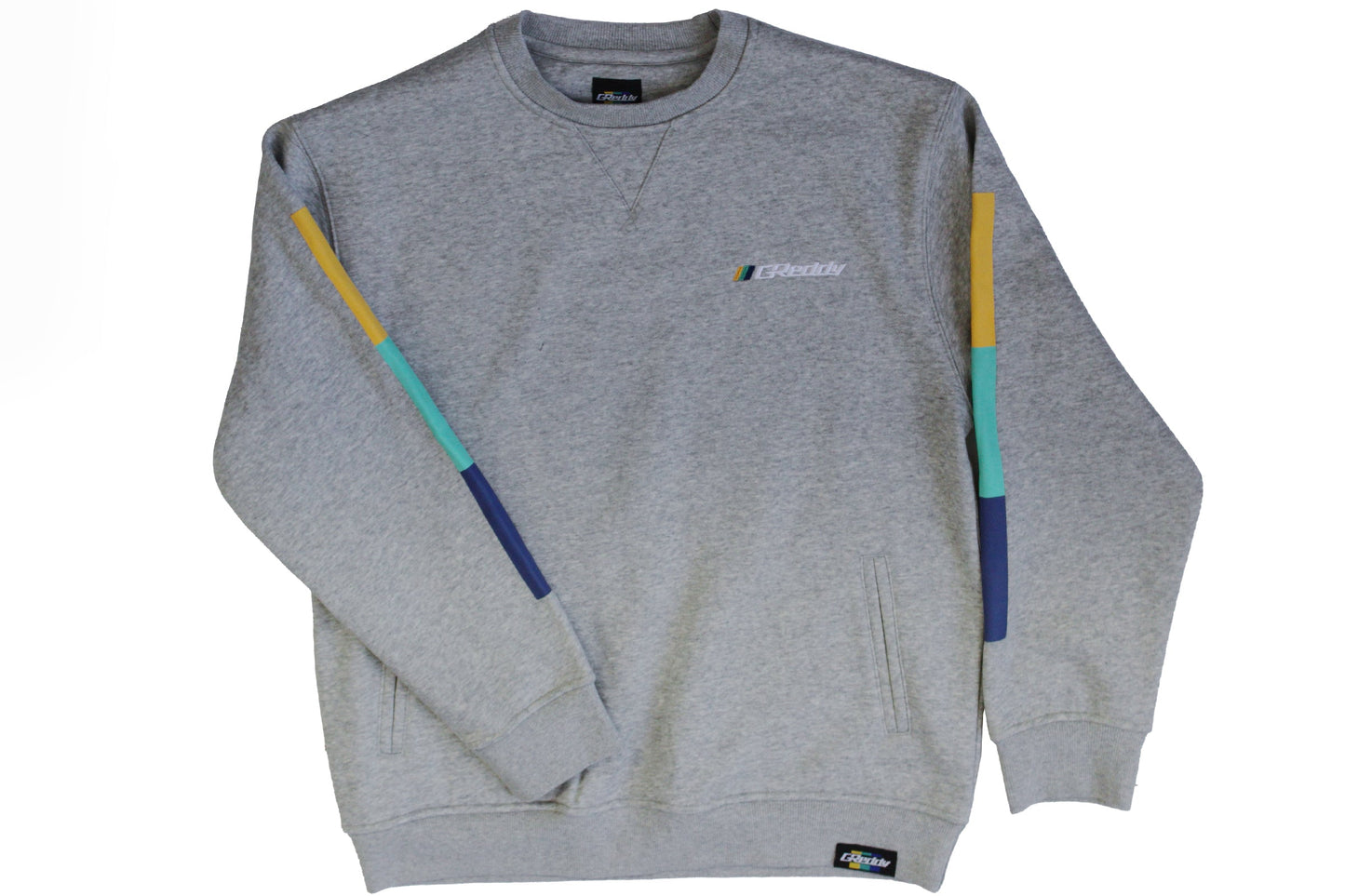 GReddy TRUST Japan GReddy Embroidered Fleece, with Pockets and Sleeve stripes - Heather Grey - 20412006 - XXXL (limited qty)