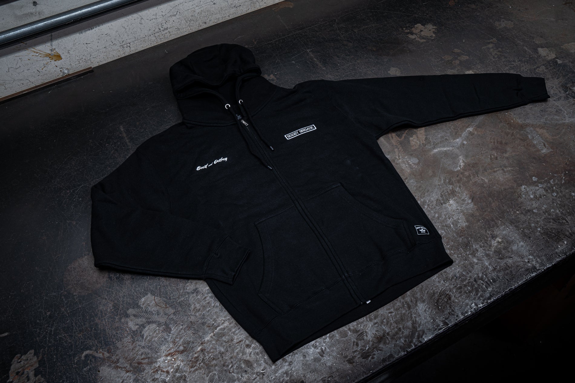 G Reddy Label GReddy TRUST Japan Boost Brigade Boost and Destroy Zip-up Hoodie - Bla ...