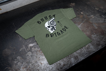 GReddy TRUST Japan Boost Brigade Turbo Skull Tee - Olive - 21136012 - Medium