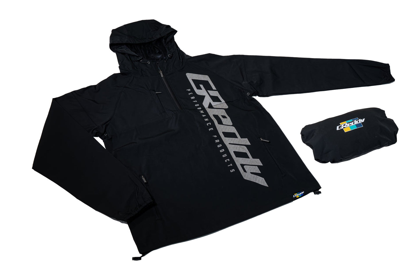 GReddy TRUST Japan GReddy Med-light weight Pack-able Travel Nylon Jacket - Black - 20502716 - XXXL