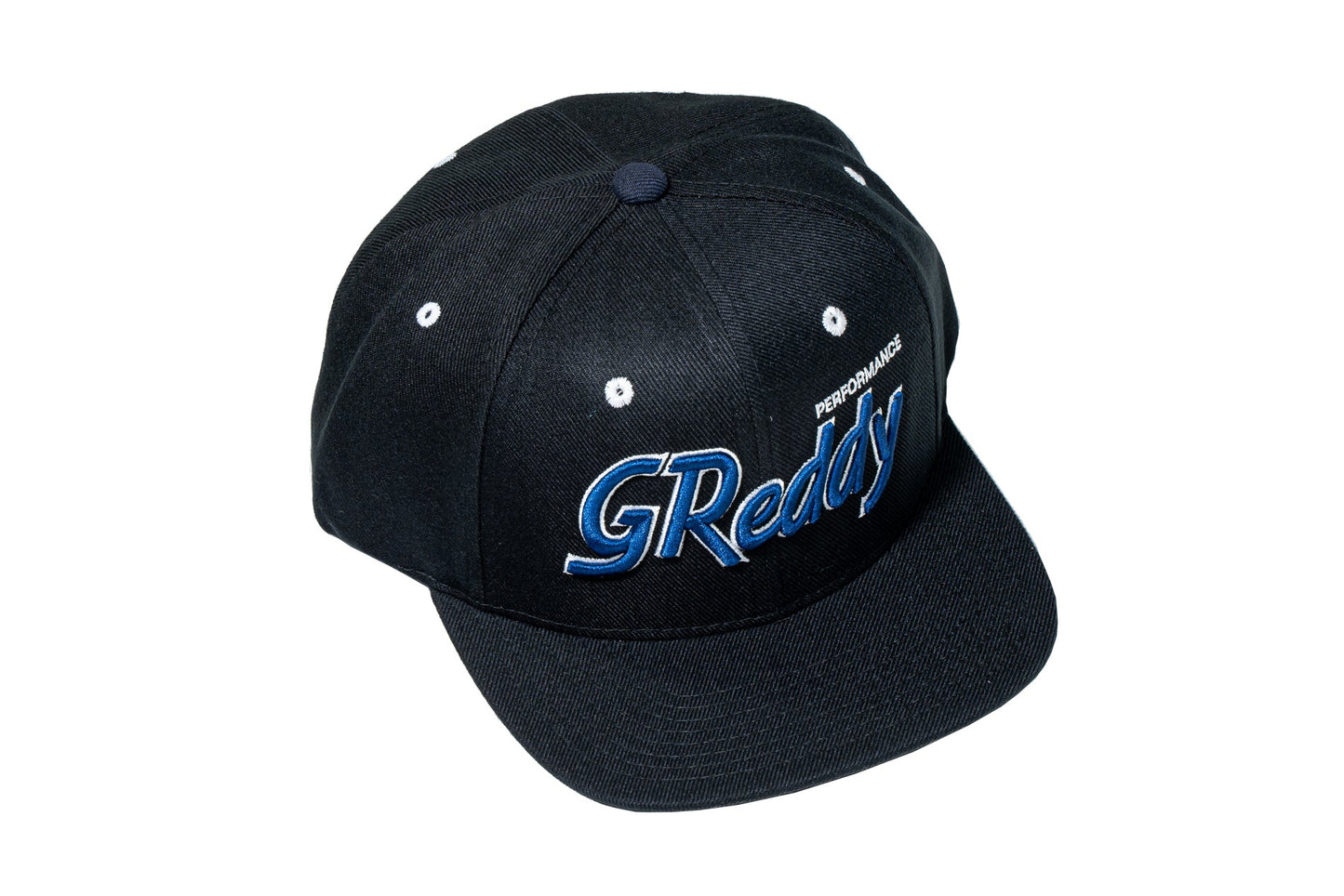 GReddy TRUST Japan GReddy Varsity Script Snap-Back Cap - Black with Blue