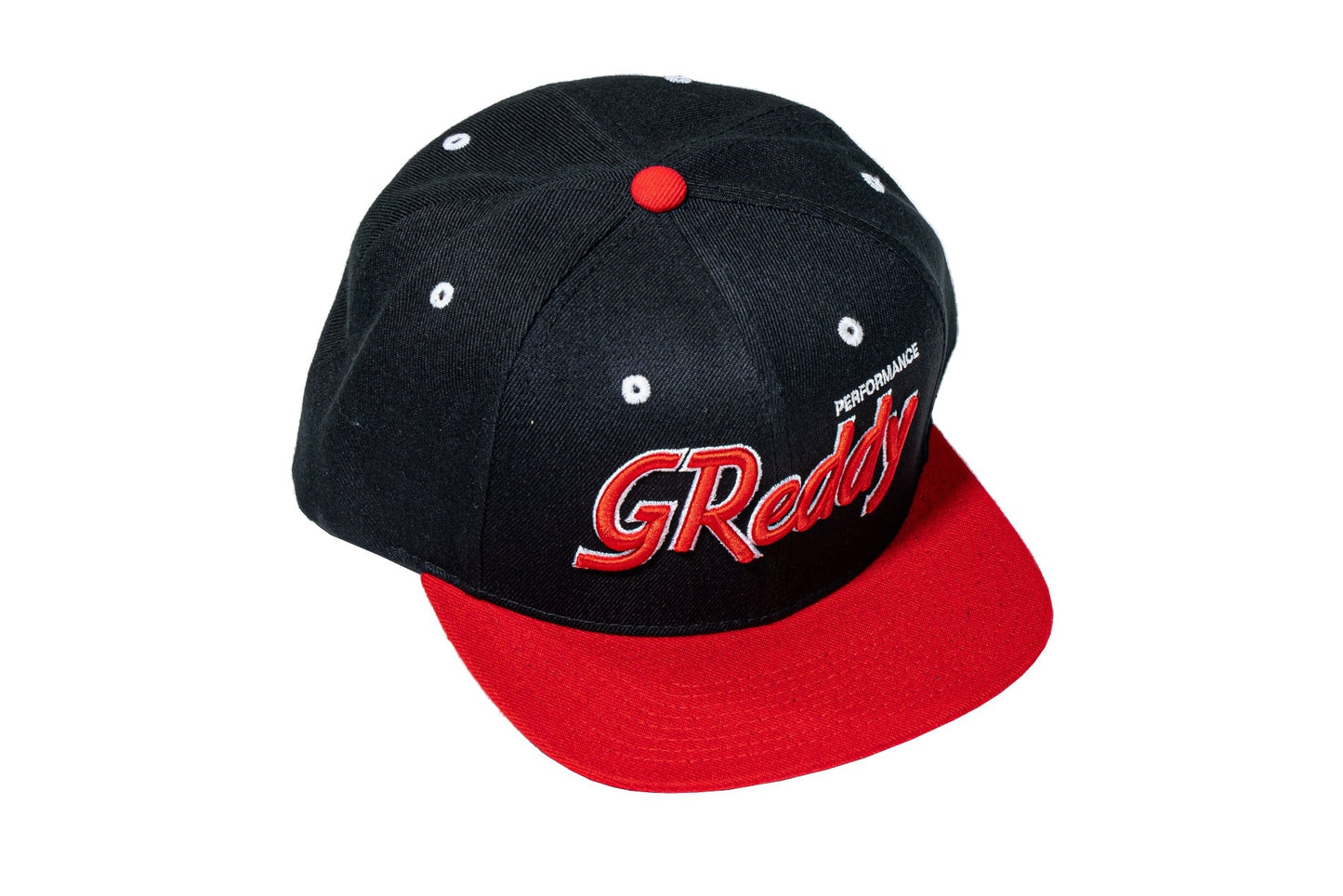 GReddy TRUST Japan GReddy Varsity Script Snap-Back Cap - Black and Red