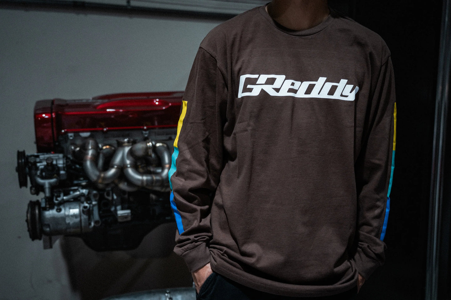 GReddy Performance Parts GReddy OG Long Sleeve Tee - Chestnut - 20112321 - Small Long Sleeve Black