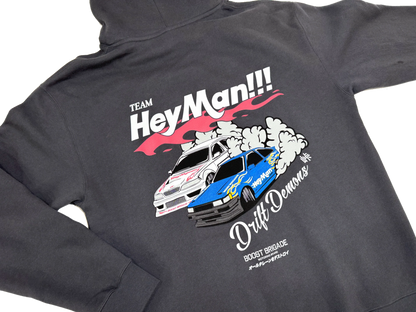 GReddy Performance Parts Boost Brigade X HeyMan Pull-over Hoodie - Asphalt - 21450006 - XXXL