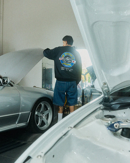 GReddy Performance Parts HUF x GReddy Transport Crewneck - Black (Collection drops 4/24) - 14210153 - Large