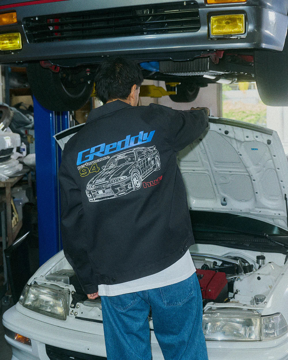 GReddy Performance Parts HUF x GReddy Diagram Work Jacket - Black (Collection drops 4/24) - 14200201 - Small