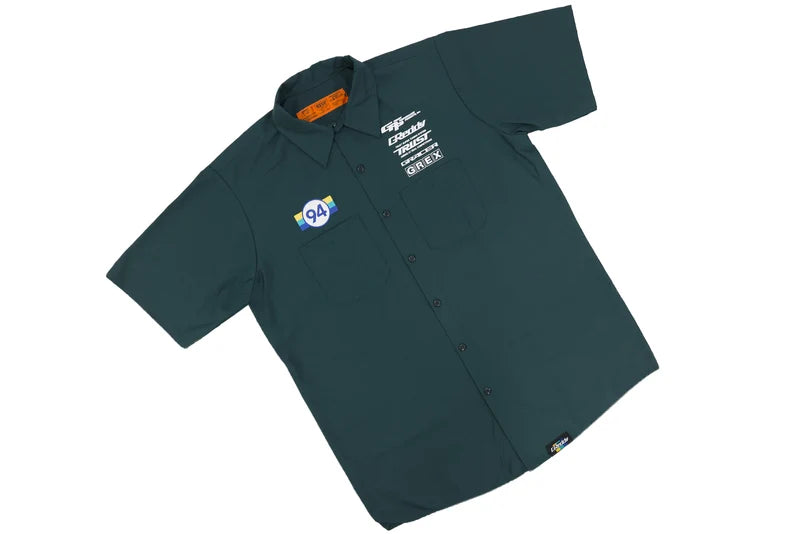 GReddy Established Mechanic's Button-up Work Shirt - Spruce Green - XL