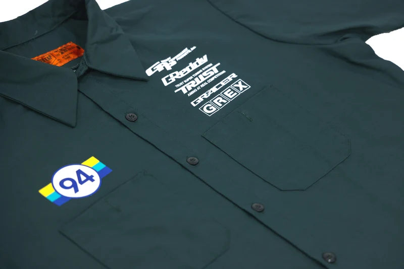 GReddy Established Mechanic's Button-up Work Shirt - Spruce Green - XL