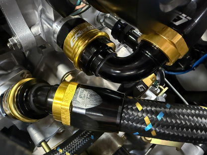 GReddy Performance Parts GREDDY PRO/SPEC 90 DEG. QUICK-RELEASE HOSE END(s) - BLACK/GOLD - 12861690 - 16 Pro/Spec 90 deg. swivel