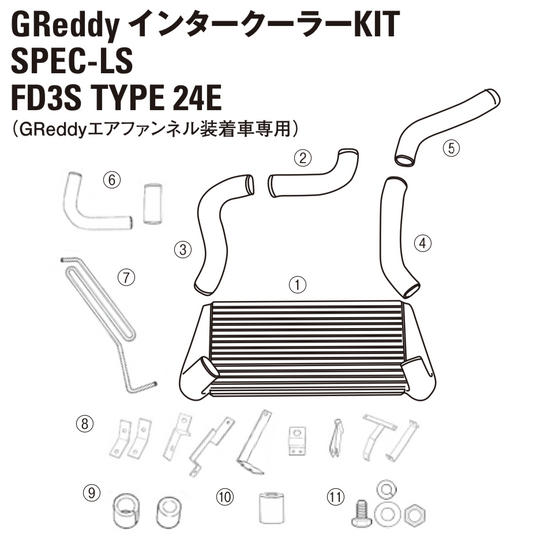 GReddy TRUST Japan INTERCOOLER KIT SPEC-LS INTERCOOLER CORE T24E FOR MAZDA RX-7 FD3S 12441001
