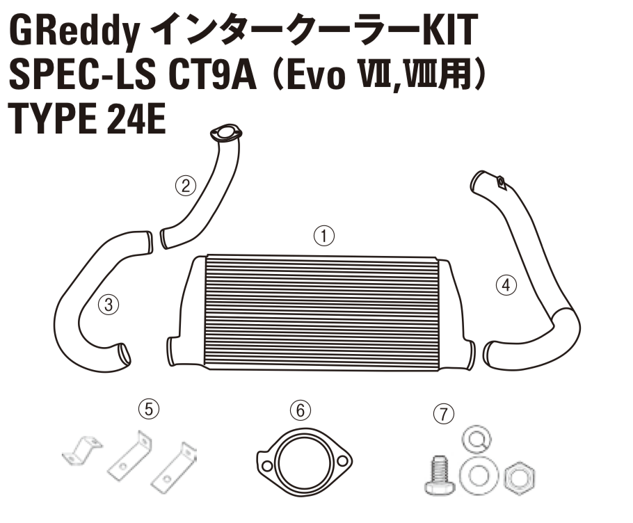 GReddy TRUST Japan INTERCOOLER KIT SPEC-LS INTERCOOLER CORE T24E FOR MITSUBISHI LANCER EVO 9 CT9A 12431006