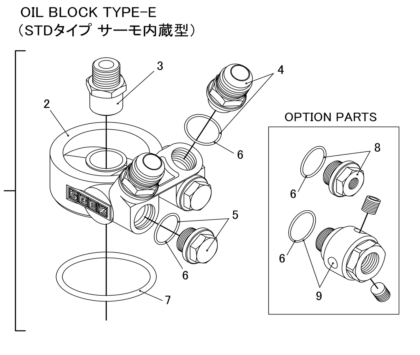 GReddy TRUST Japan OIL BLOCK TYPE-E (STD TYPE THERMO BUILT-IN) FOR 12005110