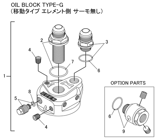 GReddy TRUST Japan OIL BLOCK TYPE-G (MU MOVEMENT TYPE ELEMENT SIDE THERMO) FOR 12401102