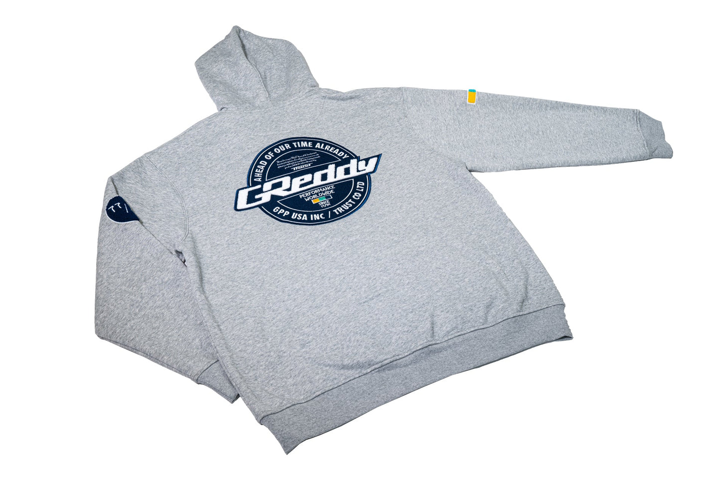 GReddy TRUST Japan GReddy Varsity Zip-Up Hooded Fleece - Heather Grey - 20507212 - Medium
