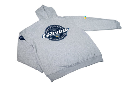 GReddy TRUST Japan GReddy Varsity Zip-Up Hooded Fleece - Heather Grey - 20507212 - Medium