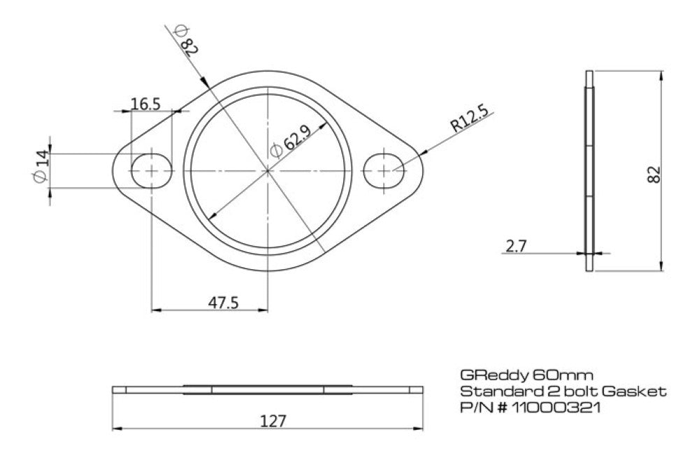 GReddy Performance Parts 60MM/ 2.5" EXHAUST SYSTEM GASKET