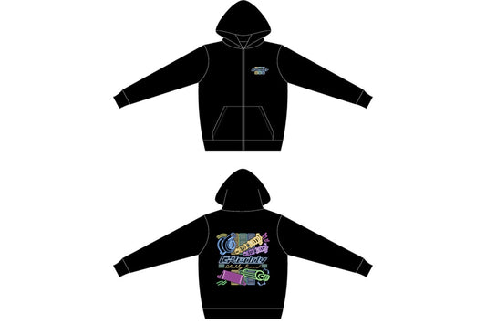 GReddy TRUST Japan Neon Zip-up Hoodie Black 2L
